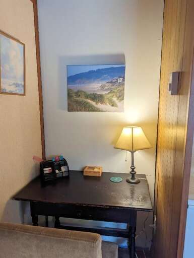 desk in a nook