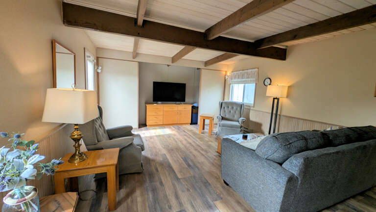 multiple rooms for the family to spread out and relax