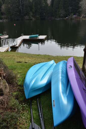 kayaks and paddle board