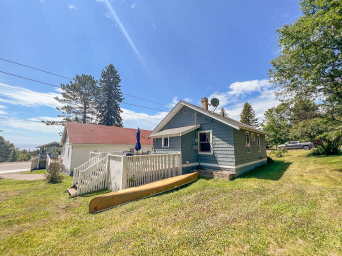 Blue Lake Bungalow features a back yard perfect for kids (use of canoe NOT included)