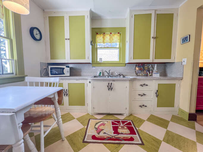 Guests love the adorable bungalow-style kitchen.