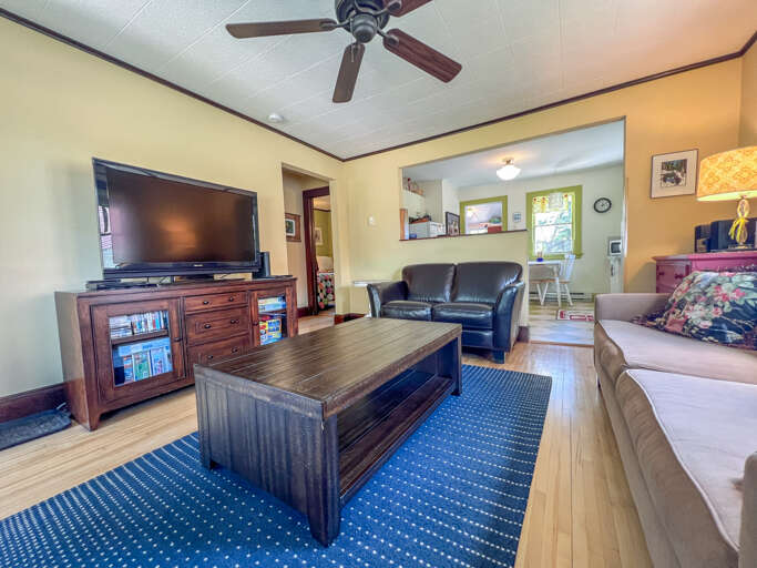 Relax and enjoy a movie on the flat screen tv.