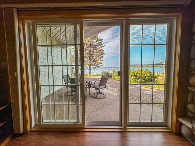 Lake Superior views can be enjoyed from the living room and Bedroom 1.
