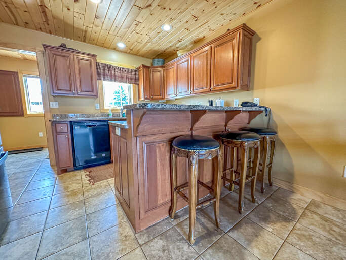 Seating at the kitchen.