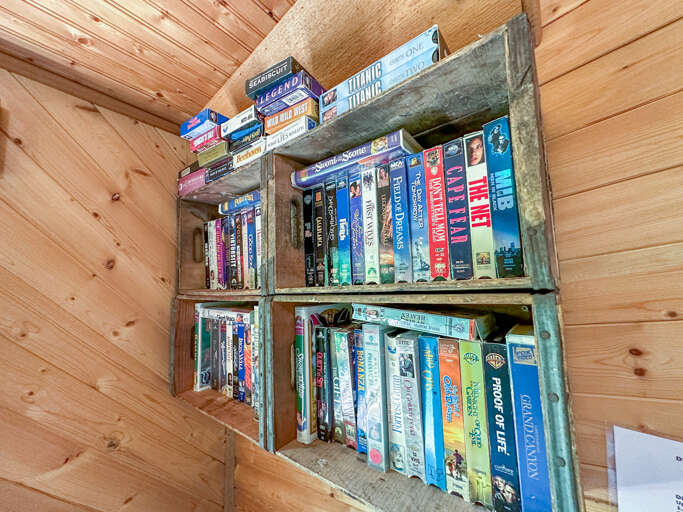 Selection of VHS tapes in the loft.