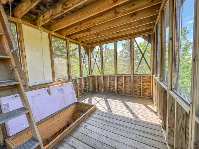 The first level of the eagles nest is screened in.