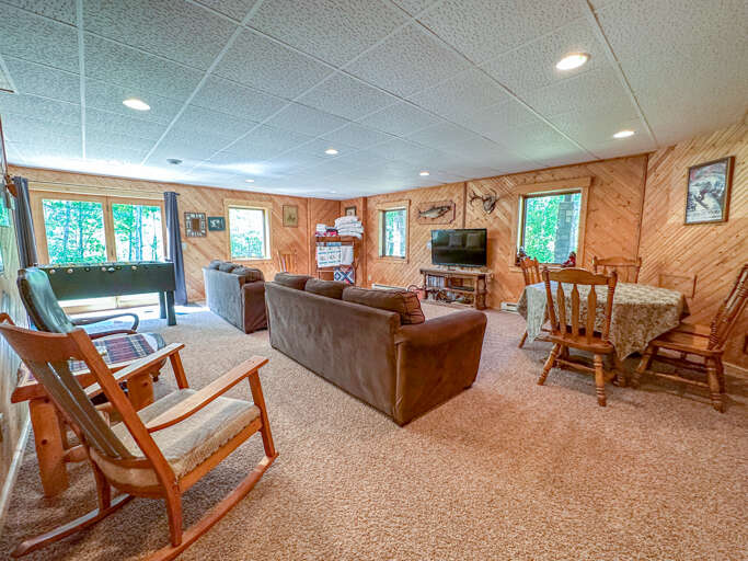 The lower level has a family room.