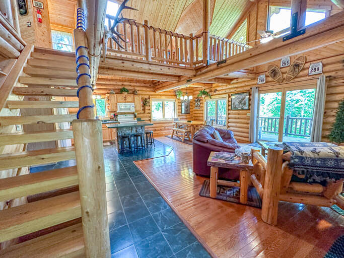 Head up to the loft space above.