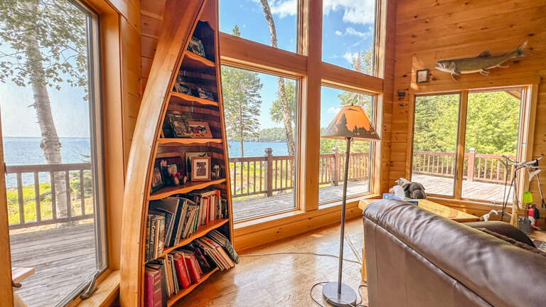 Books and more in the living room.