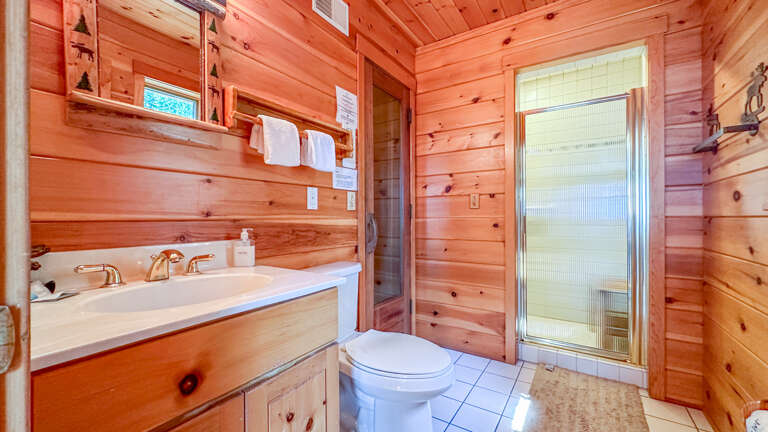 Bathroom off of the game room.