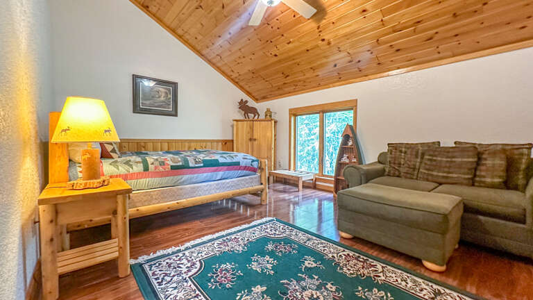The bedroom in the bunk house.