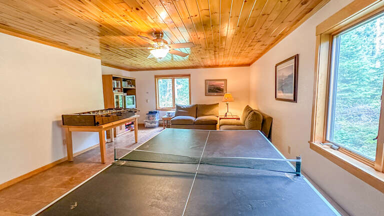 Game room in the bunkhouse