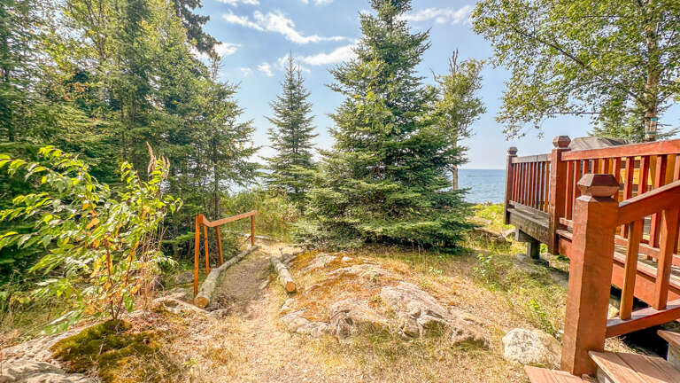 Take a stroll down to the private Lake Superior shoreline area.