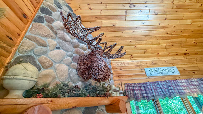 Mr. Moose above the fireplace. Mr. Moose above the fireplace.