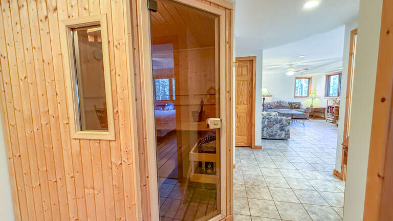 Sauna in the lower level.