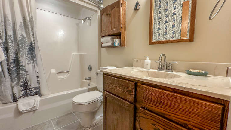 En suite bathroom attached to Bedroom 1. It can also be access from the living area.