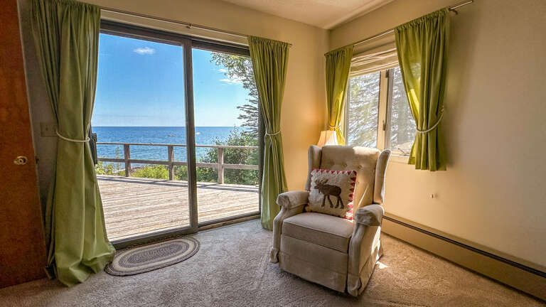 This room has access to the lake-facing deck and has Lake Superior views.