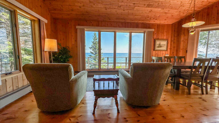 Views of Lake Superior abound from the living room and dining room.