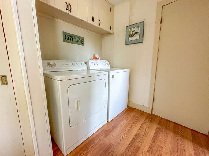 No need to pack for a long stay! The washer and dryer is available for your use.