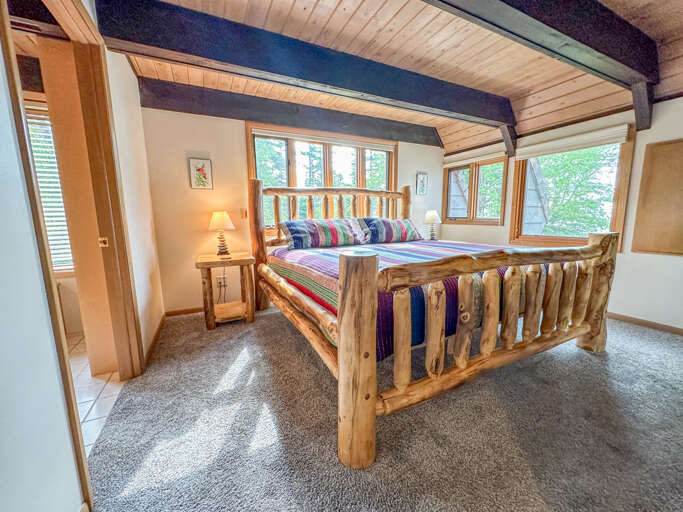 Enjoy views of Lake Superior from the master bedroom window. Enjoy views of Lake Superior from the master bedroom window.