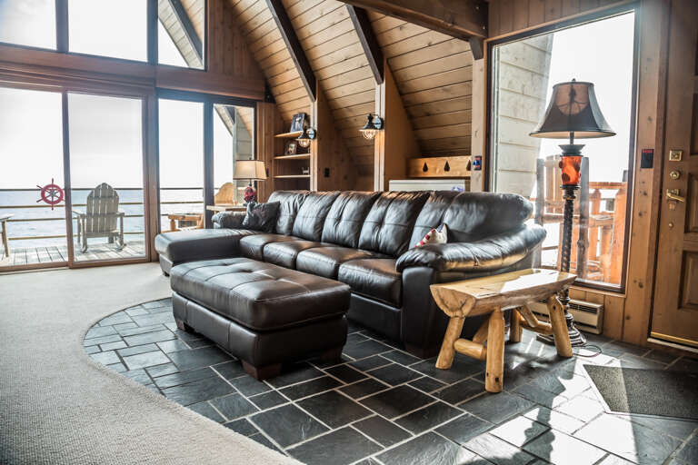 Plenty of seating for everyone in the spacious living room. Plenty of seating for everyone in the spacious living room.