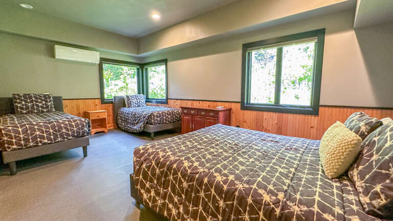 The family/game room level has the fourth bedroom.