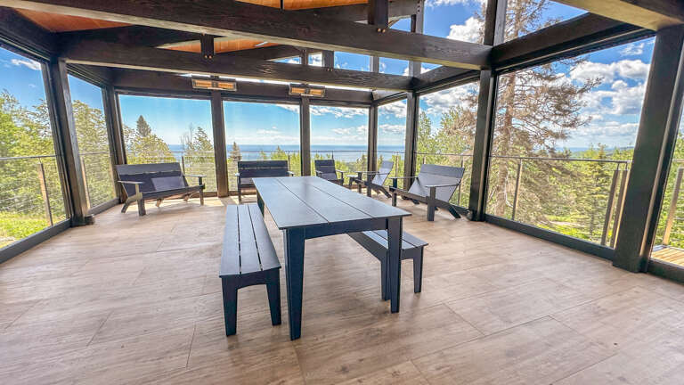 Enjoy amazing Lake Superior views from the sun porch.