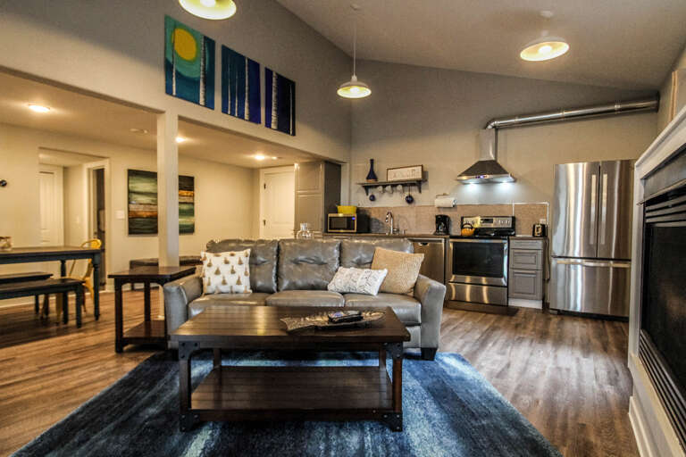 You will love the open layout living area with a gas fireplace