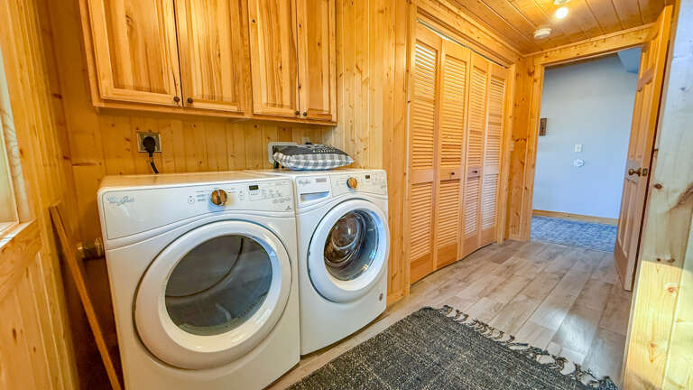 Your dedicated laundry space features a full-size washer and dryer, letting you pack lighter and keep your wardrobe fresh throughout your stay.
