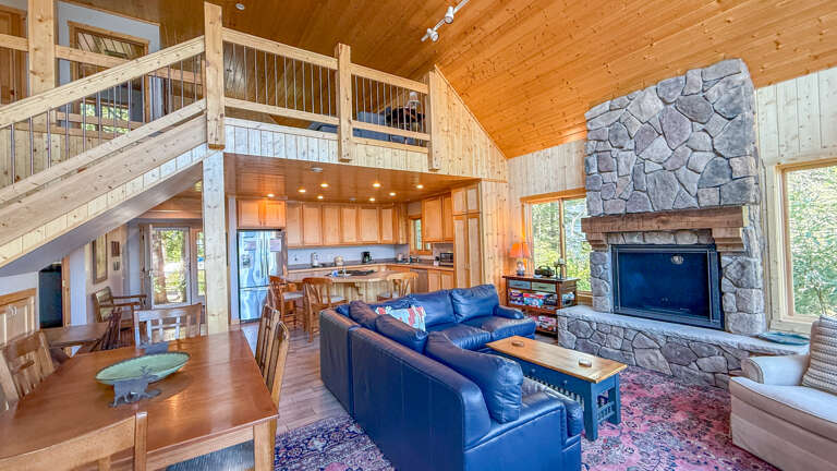 Living room looking into the kitchen, the new gas fireplace is not functional (yet!).