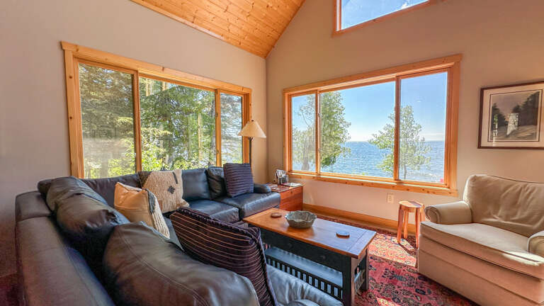 Views of Lake Superior from the living room. Views of Lake Superior from the living room.