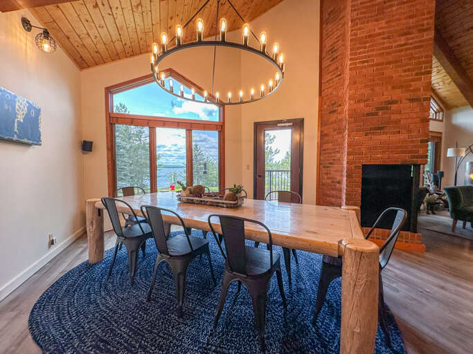 Devil Track Lake views right from the fining room table.