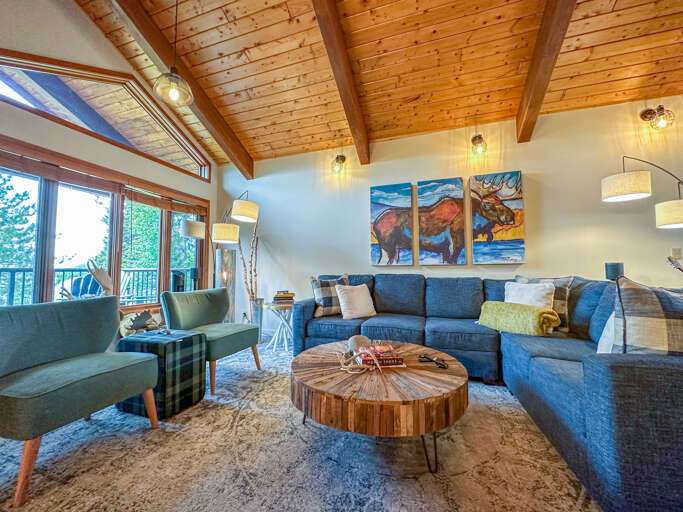 Inside you'll find eclectic, nature-inspired decor with a flair of mid-century modern.