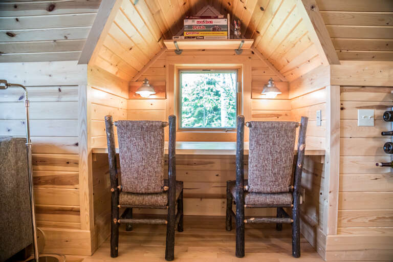The loft also provides a small working space.