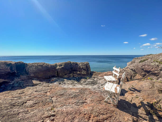 This massive campfire area is perfect for making smores on the shoreline.