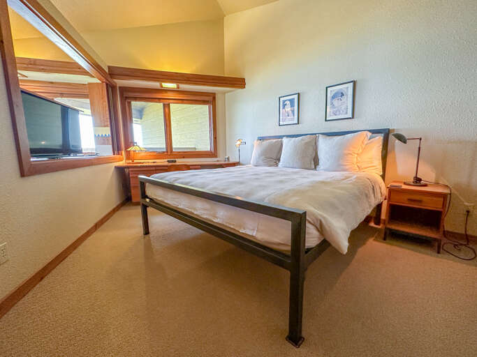 The bedroom has king bed.