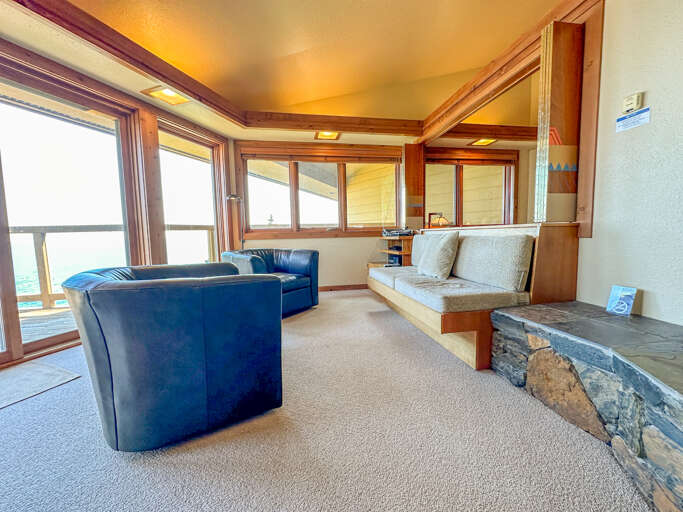 Living Room with custom furniture.