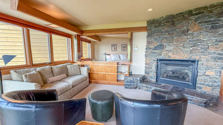 Room divider open but TV down.