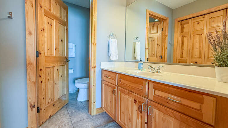 Bathroom attached to the primary bedroom.