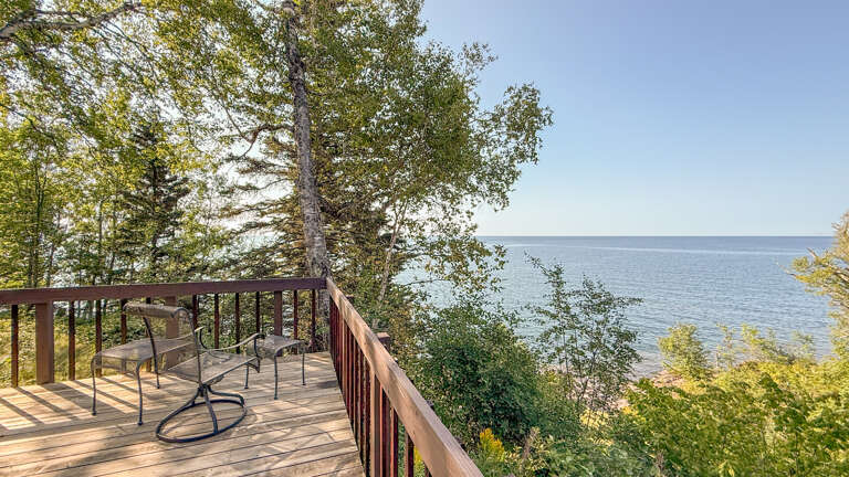 Enjoy beautiful Lake Superior sunsets from the deck.