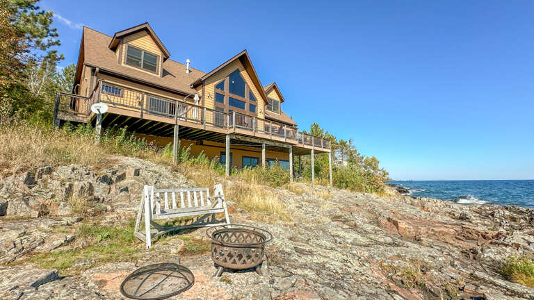Enjoy a fire near Lake Superior.