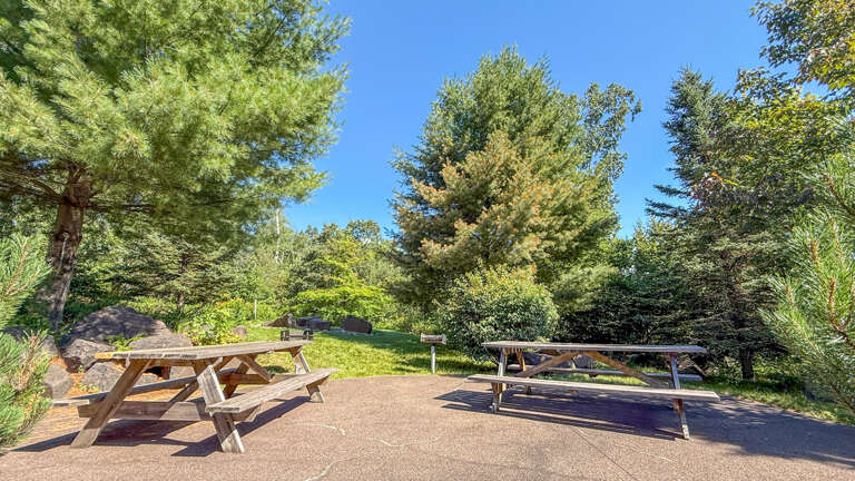 Community picnic area (shared, seasonal).