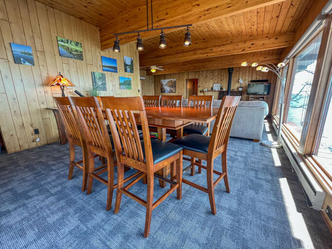 The dining room is next to the living room.