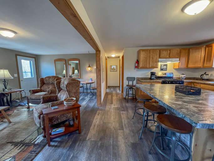 Sawtooth Chalet has plenty of seating options for the family to enjoy a meal