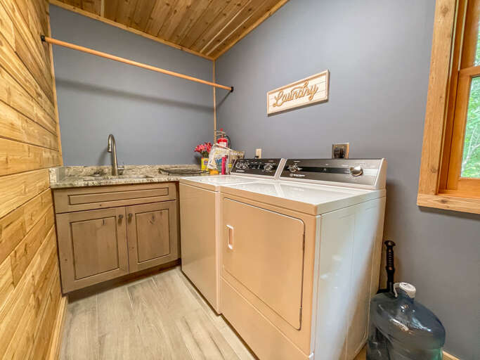 No need to overpack, Wheel Hus Retreat offers a washer and dryer.