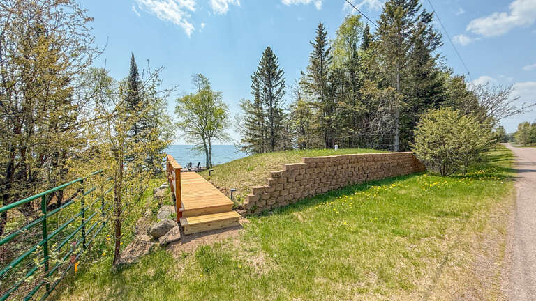 The home sits on the north side of Croftville Road with lake access just across the road. The home sits on the north side of Croftville Road with lake access just across the road.