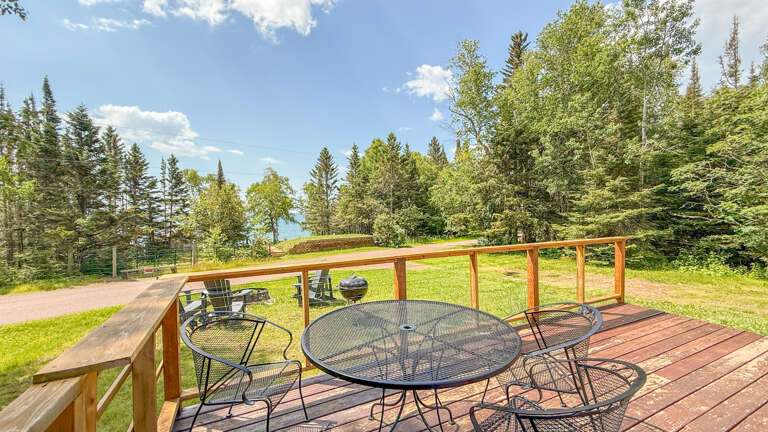 Lake-facing deck off the living room.