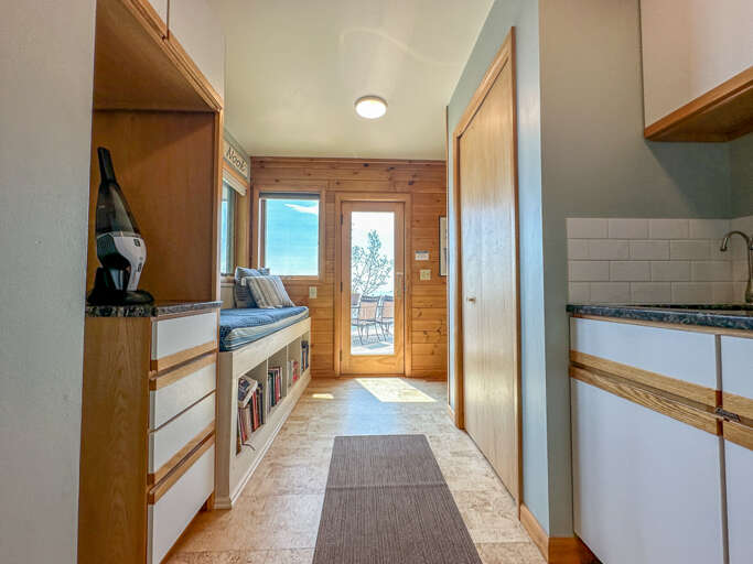 The reading nook is also located off of the kitchen.