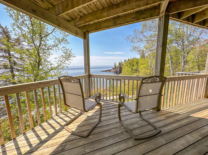 Even on the lower level, sweeping Lake Superior views can be enjoyed.