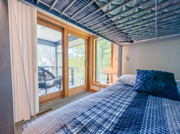 There is a small patio off of Bedroom 2.